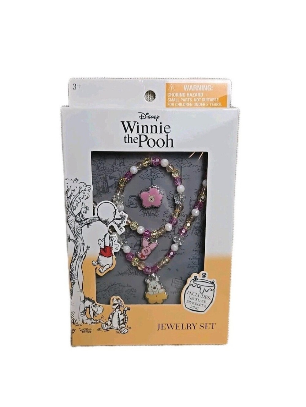 Disney Winnie The Pooh Girls 3 Pc Jewelry Set Necklace Bracelet Ring Licensed